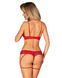 Комплект Obsessive Ingridia 2-pcs crotchless set XL/2XL, червоний, з доступом, відкриті груди в інтим-бутику EroticToys