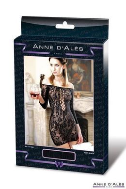 Сукня-сітка з декольте Anne De Ales FETISH DINNER Black S / M, оголене плече &mdash; купити в інтим-бутику EroticToys