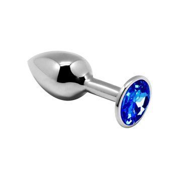 Металева анальна пробка з кристалом Alive Mini Metal Butt Plug Blue M &mdash; купити в інтим-бутику EroticToys