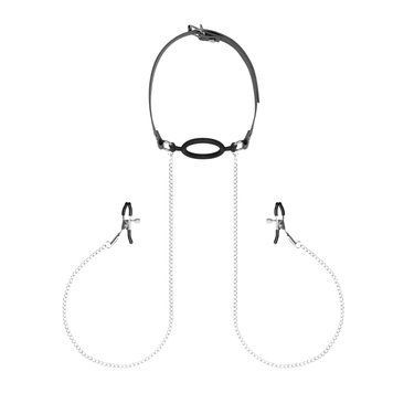 Затискачі з кляпом для сосків Bedroom Fantasies: Nipple Clamps & Silicone Gag Ring &mdash; купити в інтим-бутику EroticToys