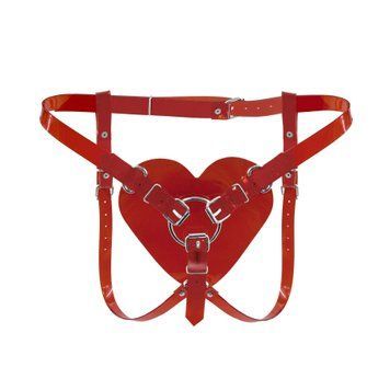 Трусики Серце для страпону Feral Feelings - Hearts Strap-on Belt Red &mdash; купити в інтим-бутику EroticToys