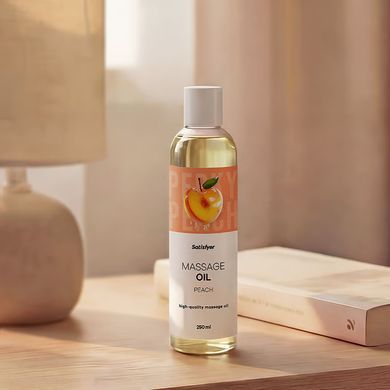 Розпродаж!!! Масажна олія Satisfyer Massage Oil Peach 250 мл (термін 30.04.2027) &mdash; купити в інтим-бутику EroticToys