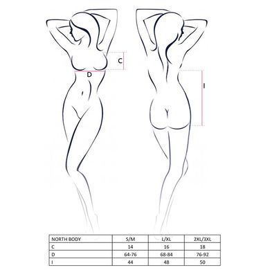 Боді з відкритими грудьми Passion Exclusive NORTH BODY L/XL, black &mdash; купити в інтим-бутику EroticToys
