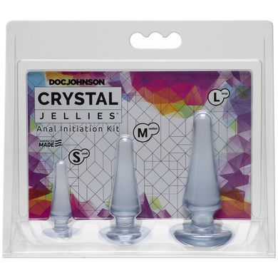 Набір анальних пробок Doc Johnson Crystal Jellies Anal - Clear, макс. діаметр 2см - 3 см - 4 см &mdash; купити в інтим-бутику EroticToys