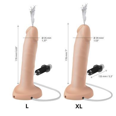 Фалоімітатор, що кінчає Strap-On-Me Squirting Cum Dildo Realistic Vanilla, діам. 3,5 см, силікон &mdash; купити в інтим-бутику EroticToys