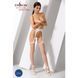 Сітчасті панчохи-стокінги Passion S011 One Size, White, імітація гартерів, відкритий доступ в інтим-бутику EroticToys