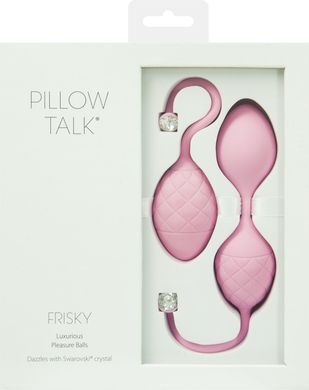 Розкішні вагінальні кульки PILLOW TALK - Frisky Pink з кристалом, діаметр 3,2 см, вага 49-75гр &mdash; купити в інтим-бутику EroticToys