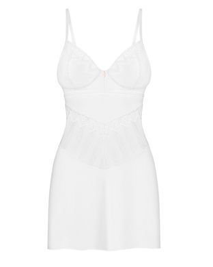 Пеньюар Obsessive Alissium chemise & thong, M/L, мереживний ліф, стрінги в комплекті &mdash; купити в інтим-бутику EroticToys
