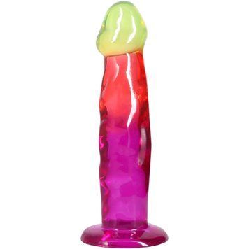 Фалоімітатор Doc Johnson Crystal Jellies - 7.5 Inch Classic Dong - Rainbow &mdash; купити в інтим-бутику EroticToys