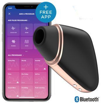 Вакуумний стимулятор Satisfyer Love Triangle Black: насолода з керуванням через додаток  &mdash; купити в інтим-бутику EroticToys