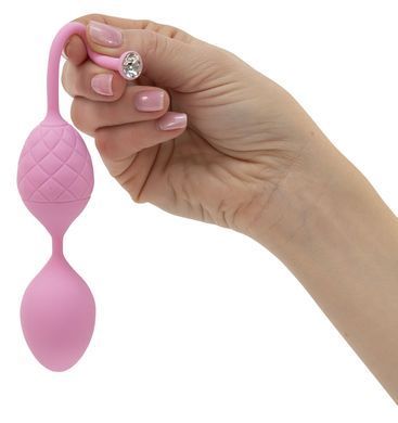 Розкішні вагінальні кульки PILLOW TALK - Frisky Pink з кристалом, діаметр 3,2 см, вага 49-75гр &mdash; купити в інтим-бутику EroticToys