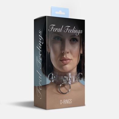Нашийник для фіксації Feral Feelings - D-Rings Trasparent &mdash; купити в інтим-бутику EroticToys