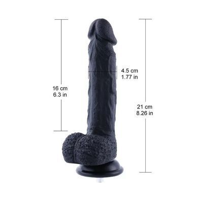 Фалоімітатор для секс-машин Hismith 8.3&Prime; Silicone Dildo Black, система KlicLok, гнучкий стрижень &mdash; купити в інтим-бутику EroticToys