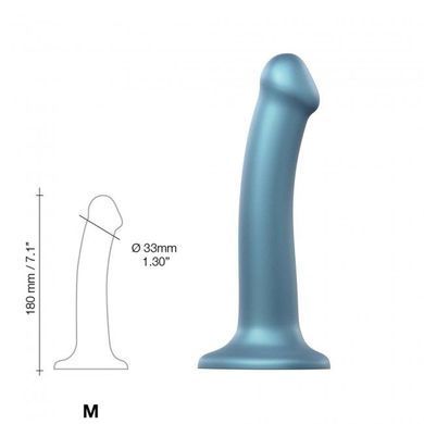 Насадка для страпону Strap-On-Me Mono Density Dildo M Blue, діам. 3,3 см, одношаровий силікон, гнучк &mdash; купити в інтим-бутику EroticToys