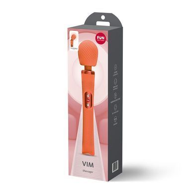 Вібромасажер Fun Factory VIM Vibrating Wand Orange, суперпотужний та легкий, до 6 годин роботи &mdash; купити в інтим-бутику EroticToys