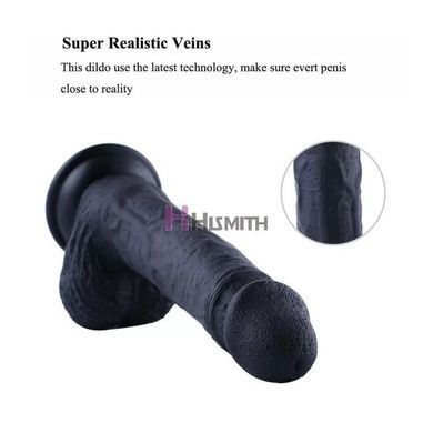 Фалоімітатор для секс-машин Hismith 8.3&Prime; Silicone Dildo Black, система KlicLok, гнучкий стрижень &mdash; купити в інтим-бутику EroticToys