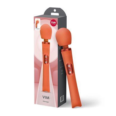 Вібромасажер Fun Factory VIM Vibrating Wand Orange, суперпотужний та легкий, до 6 годин роботи &mdash; купити в інтим-бутику EroticToys