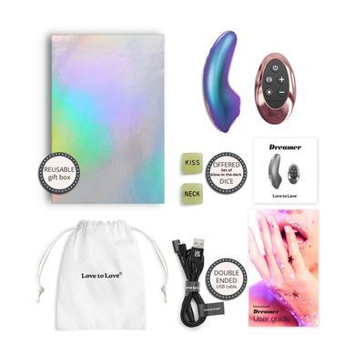 Вакуумний кліторальний стимулятор Love To Love DREAMER &ndash; IRIDESCENT TURQUOISE, пестощі язичком,пульт &mdash; купити в інтим-бутику EroticToys