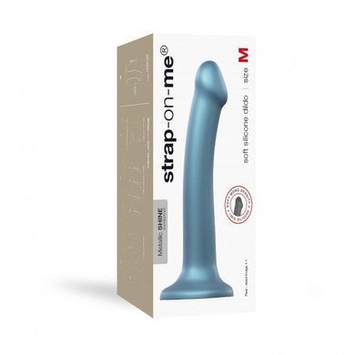 Насадка для страпону Strap-On-Me Mono Density Dildo M Blue, діам. 3,3 см, одношаровий силікон, гнучк &mdash; купити в інтим-бутику EroticToys