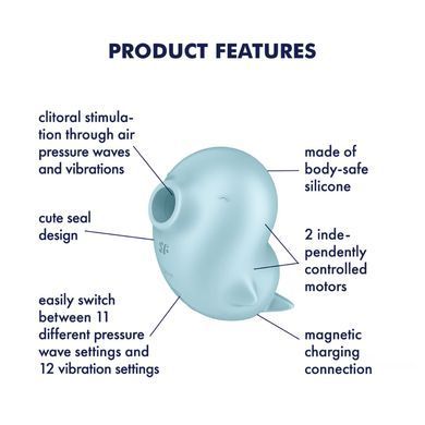 Вакуумний кліторальний стимулятор з вібрацією Satisfyer Sassy Seal, 2 незалежні мотори &mdash; купити в інтим-бутику EroticToys