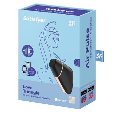 Вакуумний кліторальний стимулятор Satisfyer Love Triangle Black з керуванням через інтернет &mdash; купити в інтим-бутику EroticToys