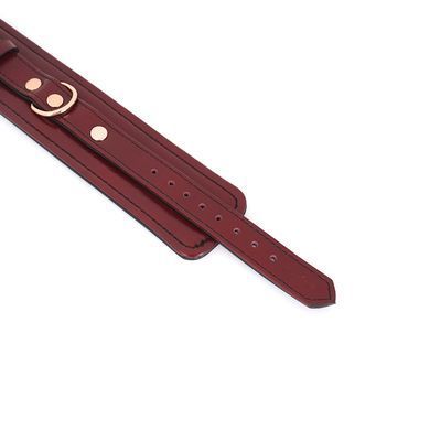 Шкіряні наручники Liebe Seele Wine Red Wrist Cuffs, знімний ланцюжок-кріплення &mdash; купити в інтим-бутику EroticToys