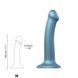 Насадка для страпону Strap-On-Me Mono Density Dildo M Blue, діам. 3,3 см, одношаровий силікон, гнучк в інтим-бутику EroticToys