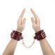 Шкіряні наручники Liebe Seele Wine Red Wrist Cuffs, знімний ланцюжок-кріплення в інтим-бутику EroticToys