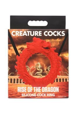 Ерекційне кільце &ndash; дракон Creature Cocks Rise of the Dragon Silicone Penis Ring &ndash; Red, діаметр 4 см &mdash; купити в інтим-бутику EroticToys