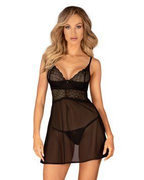 Еротичний комплект Obsessive Chemeris babydoll & thong M/L, пеньюар та стрінги &mdash; купити в інтим-бутику EroticToys