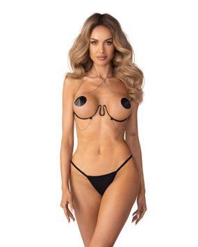 Прикраса на тіло Obsessive Lustique Black harness bra S/M/L &mdash; купити в інтим-бутику EroticToys