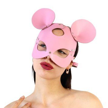 Шкіряна маска мишки Art of Sex - Mouse Mask, колір Рожевий &mdash; купити в інтим-бутику EroticToys