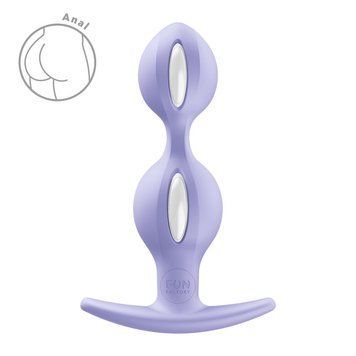 Анальні кульки Fun Factory B BALLS DUO Purple, ефект вібрації, діаметр 3,2 та 3,6 см &mdash; купити в інтим-бутику EroticToys