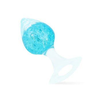 Анальна пробка Liebe Seele Heart-shaped Crystal Anal Plug - Blue Medium &mdash; купити в інтим-бутику EroticToys
