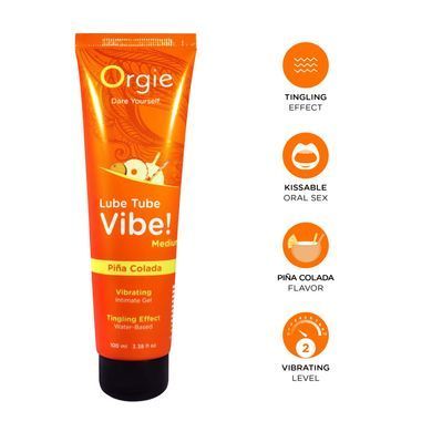 Вібролубрикант Orgie Lube Tube Vibe! Pina Colada 100 мл &mdash; купити в інтим-бутику EroticToys