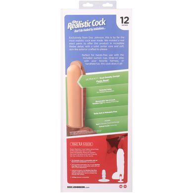 Фалоімітатор Doc Johnson The Realistic Cock ULTRASKYN - 12 Inch Hung with Balls Vanilla &mdash; купити в інтим-бутику EroticToys