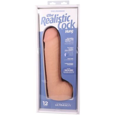 Фалоімітатор Doc Johnson The Realistic Cock ULTRASKYN - 12 Inch Hung with Balls Vanilla &mdash; купити в інтим-бутику EroticToys