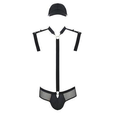 Комплект еротичної чоловічої білизни Passion 038 JOHN XXL/XXXL Black, боді, кепка &mdash; купити в інтим-бутику EroticToys