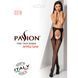 Сітчасті панчохи-стокінги Passion S018 One Size, Black, імітація пояса, сітка з вертикальними смужка в інтим-бутику EroticToys
