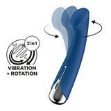 Вібратор з ротацією Satisfyer Spinning G-Spot 1 Blue, плоский майданчик для стимуляції точки G &mdash; купити в інтим-бутику EroticToys