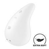 Вібратор для зовнішньої стимуляції Satisfyer Dew Drop White, 2 мотори, 12 режимів, м&rsquo;який корпус &mdash; купити в інтим-бутику EroticToys