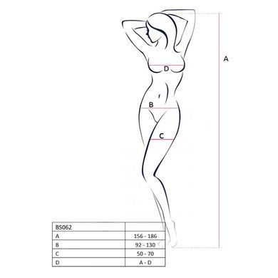 Сітчастий бодістокінг Passion BS062 One Size, Red, комбінезон, імітація панчіх, відкритий доступ &mdash; купити в інтим-бутику EroticToys