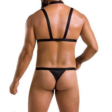 Комплект чоловічої білизни зі стреп Passion 039 SET ANDREW L/XL Black, стринги, шлейки &mdash; купити в інтим-бутику EroticToys