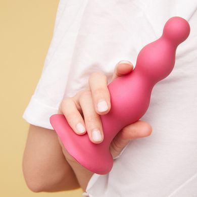Насадка для страпона Strap-On-Me Dildo Plug Beads Framboise Metallic L &mdash; купити в інтим-бутику EroticToys