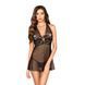 Прозора сорочка приталена Passion TARANEE CHEMISE L/XL, black, трусики в інтим-бутику EroticToys