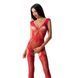 Сітчастий бодістокінг Passion BS062 One Size, Red, комбінезон, імітація панчіх, відкритий доступ в інтим-бутику EroticToys