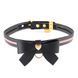 Нашийник з повідцем LOCKINK SEVANDA Love Heart Butterfly Leather Collar Set, чорно-рожевий, з бантом в інтим-бутику EroticToys