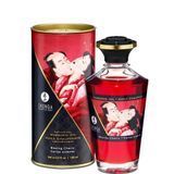 Розігрівальна олія Shunga Aphrodisiac Warming Oil &ndash; Blazing Cherry (100 мл) без цукру, смачна &mdash; купити в інтим-бутику EroticToys