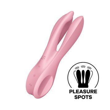 Кліторальний вібратор Satisfyer Threesome 1 Pink з трьома гнучкими пальчиками &mdash; купити в інтим-бутику EroticToys