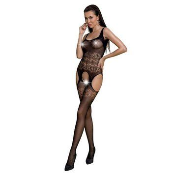 Бодістокінг Passion ECO BS005 black, щільний, відкритий доступ, імітація підв&rsquo;язок &mdash; купити в інтим-бутику EroticToys